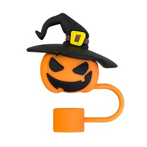 <b>Halloween</b> Beautiful Designs Drink Cup Soft PVC/Silicone Custom <b>Halloween</b> Straw Charms Covers 10mm Straw Topper - Product Image 6