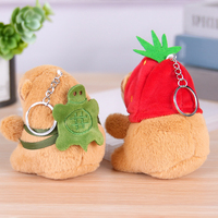 Porte-clés en peluche personnalisé Kawaii, animaux Capybara, Lapin, Éléphant, Pingouin, jouet en peluche moelleux, pendentif, mini jouet en peluche, porte-clés de sac