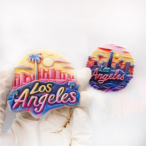 Imán de Refrigerador Personalizado con Diseño de Atardecer en Los Ángeles, Estilo Retro 3D de Alta Calidad, Decoración para Habitación, Regalo, Recuerdo - Product Image 2