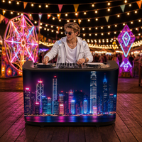 Station DJ LED : Façade de table, support portable, écran vidéo LED, cabine DJ