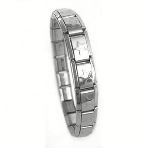 Bracelets en acier inoxydable de style italien, vente en gros pour femmes et hommes, avec diamants, perles et motif étoile, fabrication DIY - Product Image 1