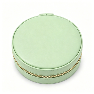 Eco-friendly Wholesale Portable PU Luxury Handmade Travel Jewelry <b>Box</b> Zipper Closure Dual Layer Design <b>Small</b> Fine Organizing - Product Image 4