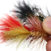 Woll-Klopf-Streamer-Flieger Messingkopf-Gummibasen Fischen Fliegen Pike-Bass Regenbogen-Kristall-Streamer Forellen-Angeln-Köder