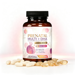 Vitaminas Prenatales de Marca Propia con Ácido Fólico y Omega 3 DHA, Multivitamínico Diario para el <span class=keywords><strong>Embarazo</strong></span> Sin OMG, 60 Cápsulas Blandas - Product Image 2