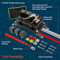 Kit de panneau de commande sans fil 6 interrupteurs 12V DC et boîtier de relais étanche avec contrôle auxiliaire