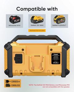 Altavoces Bluetooth Inwa para Sitio de Trabajo, Compatibles con Baterías DeWalt 20V FLEXVOLT y Milwaukee M18 - Product Image 3