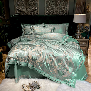 Juego de Ropa de Cama de Cuatro Piezas de Jacquard de Algodón 100% Puro de Lujo. Sábanas y Fundas de Almohada Suaves y Transpirables. Adecuado para Familias. - Product Image 1