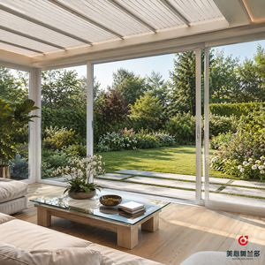 Solárium de Techo Plano Personalizado con Sistema de Persianas Integrado, Invernadero, Sala de Jardín, Cerramiento de Patio para Casa, Villa, OEM, ODM - Product Image 3
