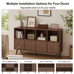 Estantería organizadora de 8 cubos con 4 puertas, estantería independiente para libros y decoración en sala de estar y dormitorio - Product Image 2