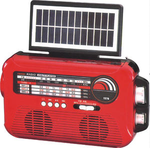 Radio solaire portable multifonctionnelle 8 bandes FM AM SW avec lecteur MP3 BT USB TF et double haut-parleur pour diffusion en extérieur - Product Image 1