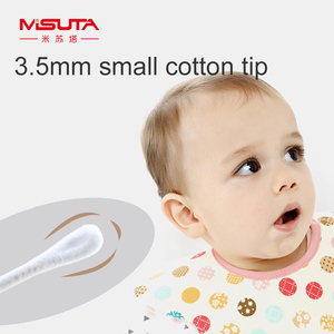 Misuta sản phẩm em bé đôi đầu tai sạch bông Swabs thấm nước giấy dính bông trang điểm Bông Swabs 400pcs 200pcs - Product Image 5