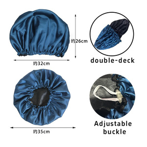 Compre un Gorro de Satén HLC para Dormir, Gorros de Satén de Doble Capa Reversibles, Gorro para el Cabello para Mujeres con Cabello Largo, Rizado y Trenzado - Product Image 3