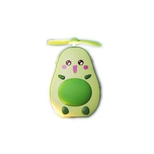 Cute Design Portable Small Mirror Girls Mini LED Makeup Avocado Mirror Fan ABS Plastic & Glass Modern