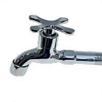 Robinet mural moderne double vasque en alliage de zinc avec cartouche céramique pour eau froide, idéal pour machine à laver extérieure