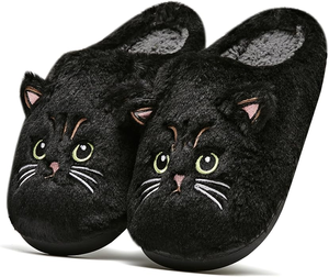 Pantuflas de Gato Negro Adorables: Zapatillas Cálidas de EVA Antideslizantes con Punta Cerrada para Mujer, Ideales para Dormitorio y Sala de Estar en Invierno - Product Image 2
