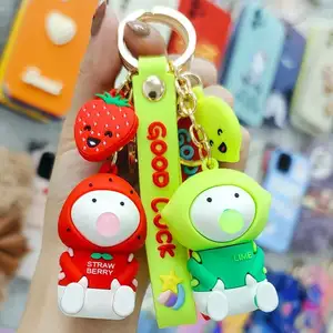 Wholesale 2D 3D custom shaped soft rubber pvc keychain with your logo
