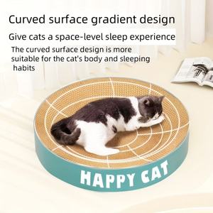2025 planche à gratter pour chat personnalisable papier ondulé à bord large mignon Durable anti-renversement latéral chat den - Product Image 2