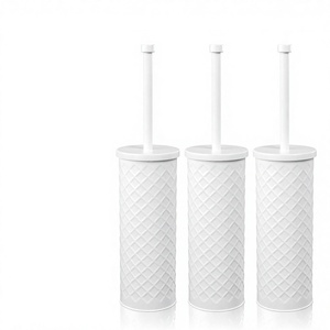 Ensemble de brosse et support pour cuvette de toilette blanche, lot de 3 avec 6 têtes de brosse supplémentaires - Product Image 3