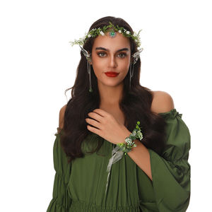 إكسسوارات شعر العروس الأكثر مبيعًا: تاج زهور مخصص للزفاف، زينة معصم العروس، إكليل زهور للزينة - Product Image 1