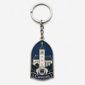 Porte-clés Souvenir Personnalisés en Métal avec Emblèmes de Monastères et d'Abayas, Croix et Tours – Vente en Gros - Product Image 3