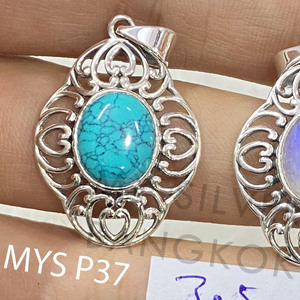 จี้มูนสโตน925แฮนด์เมดเครื่องประดับเงินสเตอร์ลิงเครื่องประดับเงินสำหรับผู้หญิง - Product Image 3