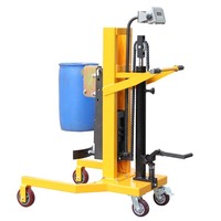 Élévateur de tambour à huile hydraulique Semi-électrique de 450KG, transporteur d'huile, élévateur rotatif de tambour en vente