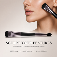 Lilywild 2026 Meilleure Vente Pinceau de Contour en C Double Embout pour le Nez avec Pointe Effilée pour le Highlighting, Poils Véganes PBT, OEM