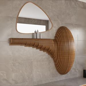 Estante de Pared Decorativo de Madera ML-WD056, Práctico para Baño, Entrada, Dormitorio, Diseño Interior Elegante para el Hogar - Product Image 1