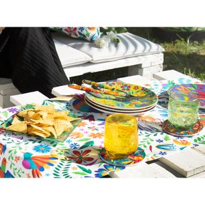 Runner da Tavola Excelsa con Fiori Messicani in Cotone 140x45 Cm Multicolore - Product Image 3