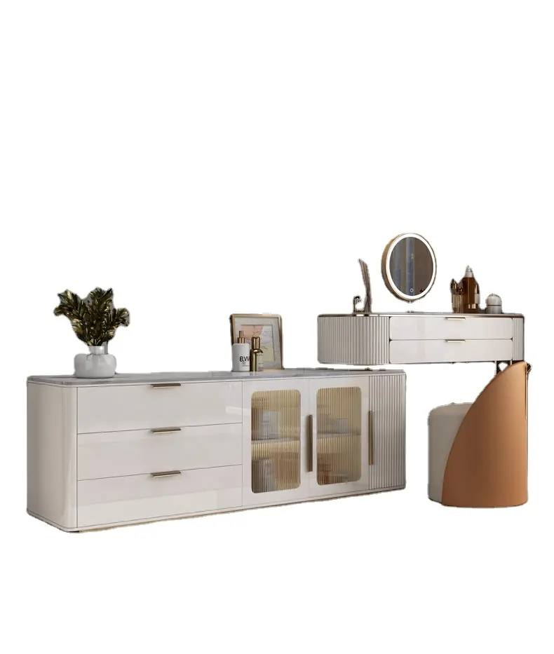 2022 hot sell modern dressing table with mirror and stool bedroom furniture