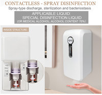 Distributeur de savon liquide automatique en plastique ABS 1000 ml avec capteur, blanc, électrique, en promotion