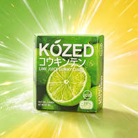 Kozed Lime Juice Gummy Candy 28% Gereconstitueerd Sap Zure Frisse Fruit Gummy 80g Doos Aangepaste OEM Private Label Groothandel