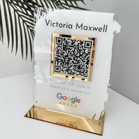 Panneau de médias sociaux avec l'icône dorée de Base Instagram Snapchat personnalisé acrylique plexiglas support de Table publicité d'affaires