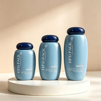 Botol Toner Kondisioner HDPE Grosir 150ml/200ml/250ml Kemasan Kosmetik Sentuhan Lembut Tutup Ulir Cetak UV Lotion Sampo
