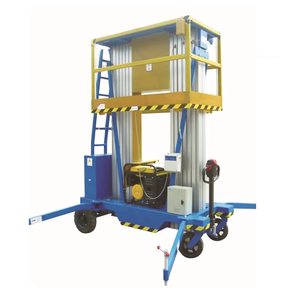 Plataforma Elevadora Telescópica Portátil de Doble Mástil de 6M 8M 9M 10M 12M con Control Eléctrico de Batería, Plataforma de Trabajo Aéreo - Product Image 1