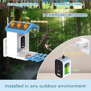 Mangeoire à oiseaux solaire intelligente avec caméra, résolution 4MP, étanche IP66, vision nocturne, faible consommation d'énergie, portée 6M - Product Image 4