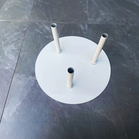 Support en fer pour fleur en papier géante, base ronde en métal avec tube, tige recouverte de papier pour la décoration de scène de mariage