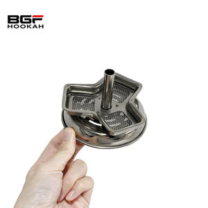 Diseño <span class=keywords><strong>Triangular</strong></span> Plata Hookah Sistema de gestión de calor Dispositivo Chimenea Shisha Soporte de carbón para tazón - Product Image 3