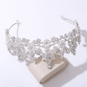 Tiaras y Coronas de Novia <span class=keywords><strong>2023</strong></span>, Tiara de Flores de <span class=keywords><strong>Rosa</strong></span> Artificial de Yiwu, Corona de Princesa Real - Product Image 5