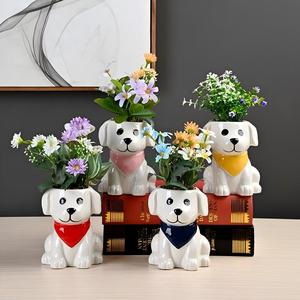 MSH Vente en gros de pots à fleurs en céramique en forme de <span class=keywords><strong>petit</strong></span> <span class=keywords><strong>chien</strong></span> pour plantes vertes, cadeau d'anniversaire pour garçon - Product Image 2