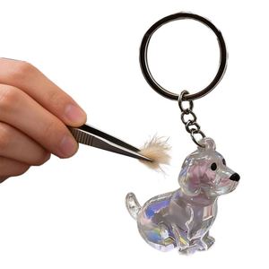2026 Cute Handmade Transparent Cat Dog Keychain Pet Hair Storage Collections - Product Image 1