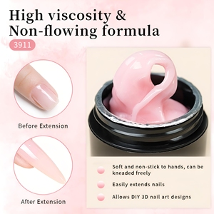 Gel dur anti-adhésif 15 ml pour extension d'ongles, gel sculptant pour modelage 3D de fleurs, façonnage d'ongles, gel solide en gros - Product Image 4