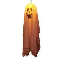 Décoration de lanterne fantôme d'Halloween avec lumières, lampe citrouille suspendue pour centre commercial, école, parc d'attractions, accessoires d'aménagement de scène