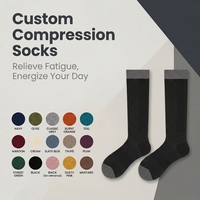 Chaussettes de compression pour jeunes avec logo personnalisé OEM, douces, à compression graduée, hauteur genou, pour cyclisme, équitation, randonnée, athlétisme, séchage rapide, respirantes, pour hommes