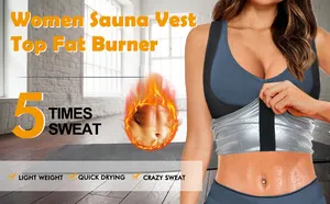 Damen Sauna Anzug Taille Trainer Weste Schweiß Tank Top Shaper mit Reiß verschluss