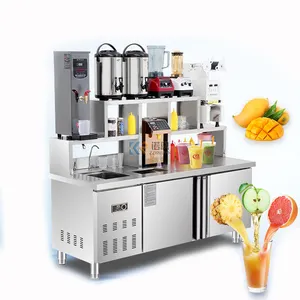 Commercial Milk Tea Shop Counter Stainless Steelcocktail Bar Station Bubble Tea Counter and Milk Tea Equipment