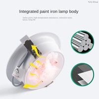 Plafonnier LED encastré moderne anti-éblouissement en aluminium IP65 90mm 6W/7W, CRI 98 élevé, dimmable, angle de faisceau 120°, garantie 3 ans