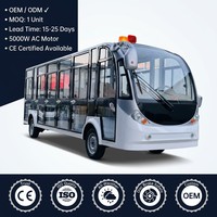 Bus Wisata Listrik 17 Penumpang Nol Emisi Kendaraan Tertutup 5000W 72V Baterai Lithium Motor AC Penggerak Roda Belakang
