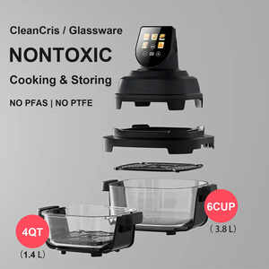 Freidora de Aire Eléctrica <span class=keywords><strong>Cosori</strong></span> de Vidrio y Plástico de 4L+1.5L, Horno Oster sin Aceite - Product Image 3