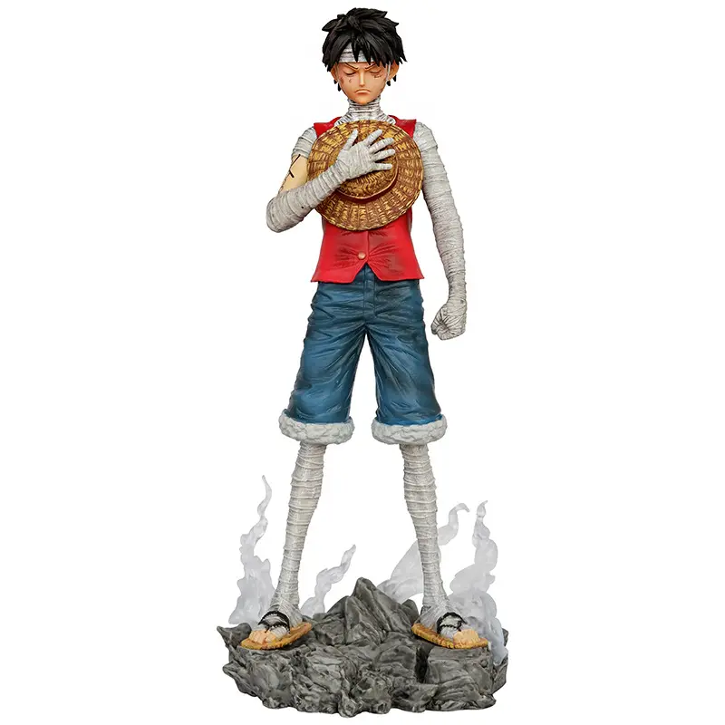 One Pieces Puppen binden Ruffy Trauer GK mit Sockel Hand Action Szene Modell Statue Dekoration PVC Anime Action figur